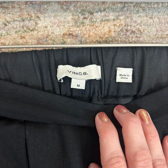 Vince Pleat-Detail Cropped Tailored Trousers Black Dress Pants Size Medium - Picture 6 of 8